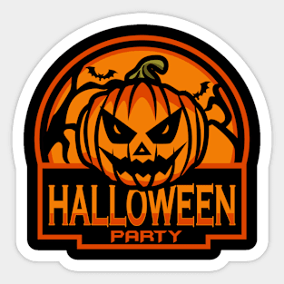 Halloween Party Badge Sticker